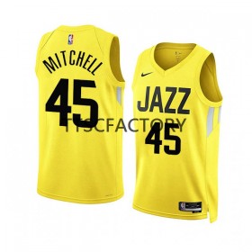 Maillot Basket Homme Utah Jazz Donovan Mitchell 45 Nike 2022-23 Icon Edition Jaune Swingman